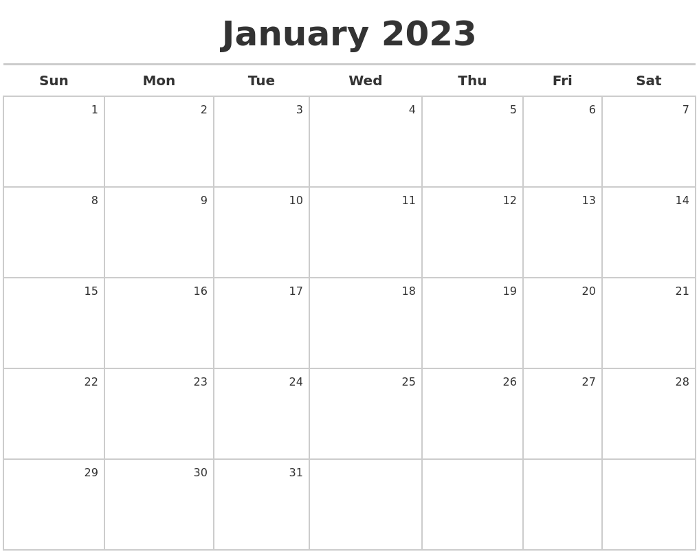 February 2023 Printable Calender