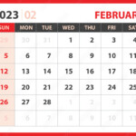 February 2023 Template Calendar 2023 Design Vector Planner Layout