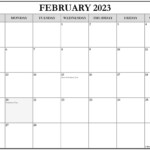 February 2023 With Holidays Calendar