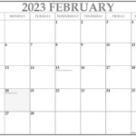 February 2023 With Holidays Calendar