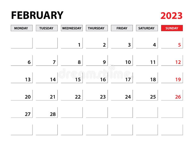 February 2023 Year Planner Template Calendar 2023 Template Monthly 