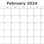 February 2024 Print A Calendar