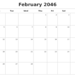 February 2046 Calendar Maker