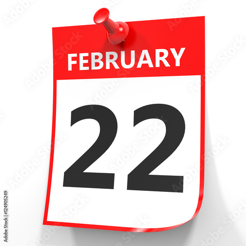  February 22 Calendar On White Background Photo Libre De Droits Sur 