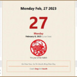 February 27 2023 Almanac Calendar Auspicious Inauspicious Events And