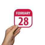 February 28th Day 28 Of Month Handmade Wood Calendar On Modern Color