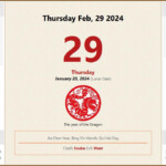 February 29 2024 Almanac Calendar Auspicious Inauspicious Events And