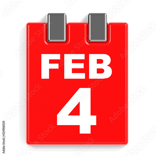  February 4 Calendar On White Background Zdj Stockowych I Obraz w 