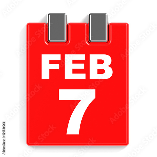  February 7 Calendar On White Background Stock Photo And Royalty 