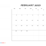 February Blank Calendar 2023 With Notes Calendar Quickly