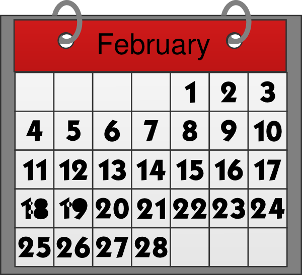 February Calendar Clip Art At Clker Vector Clip Art Online