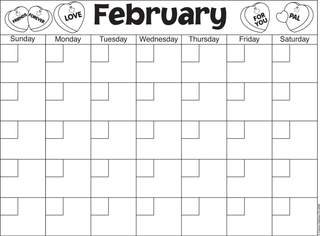 February Calendar Template Great Way To Practice Counting And 