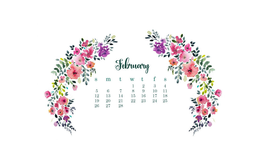 February Desktop Calendar