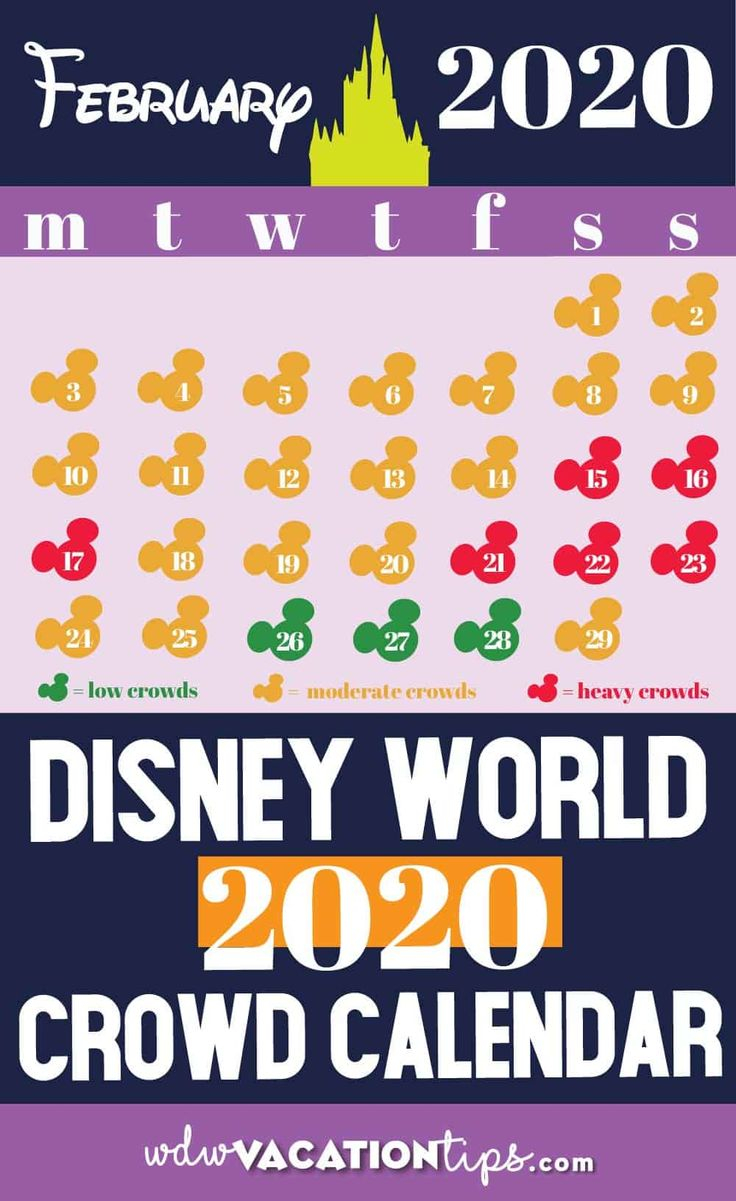 February Disney World Crowd Calendar For 2020 Crowd Calendar Disney