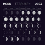 February Lunar Calendar For 2023 Year Monthly Cycle Planner Stock