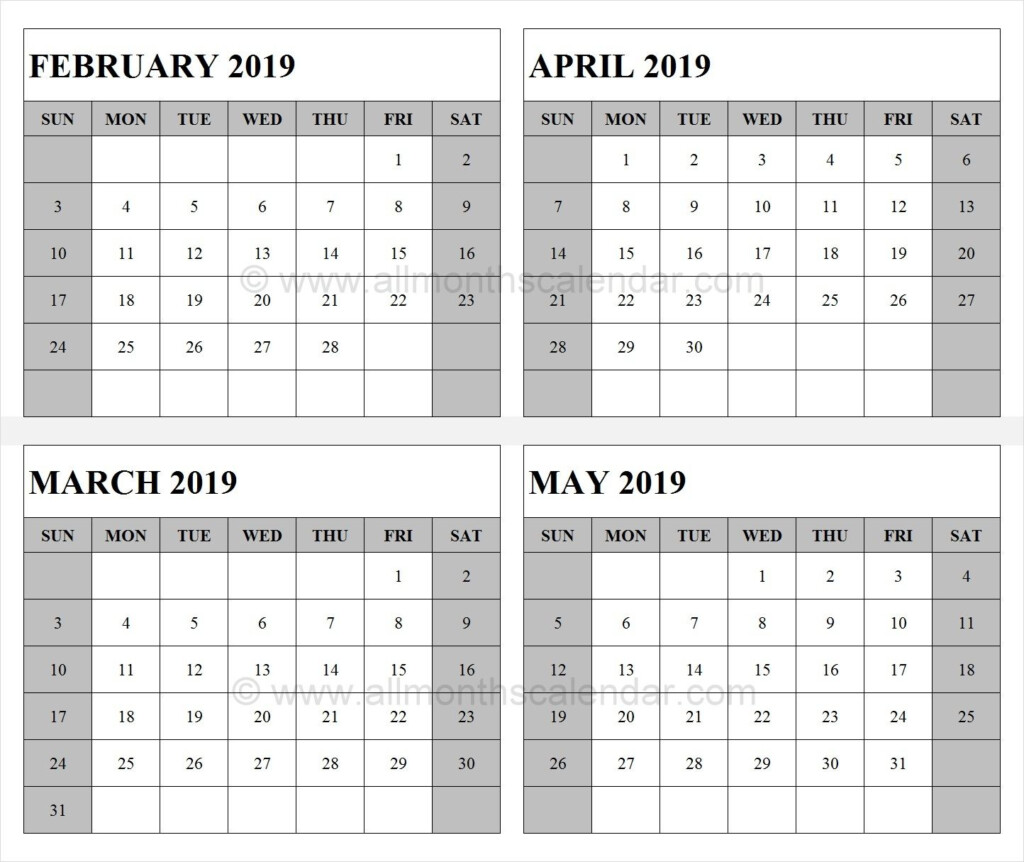 February March April May 2019 Calendar 2019 Calendar January 