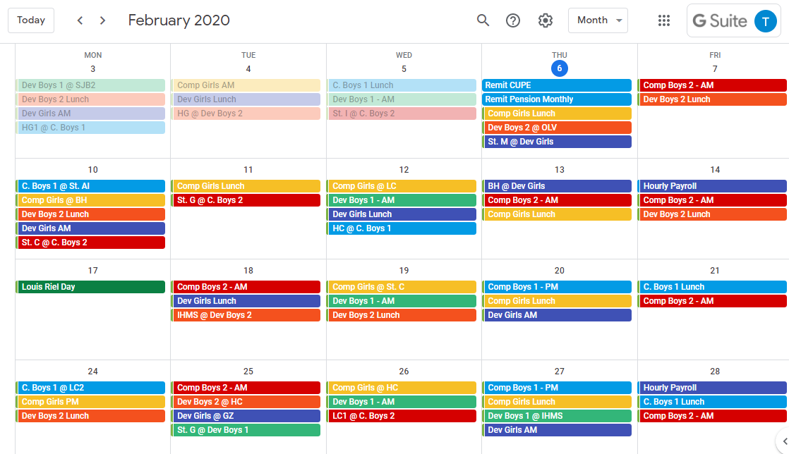 February Sports Calendar