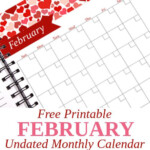 February Undated Calendar Free Printable DIY Home Sweet Home Free