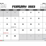 Free Calendar February 2023 With Holidays PDF And Image