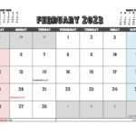 Free Cute February 2023 Calendar Printable PDF In Landscape