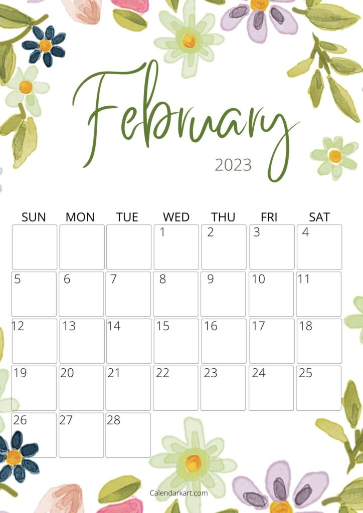 Free Cute Printable February 2023 Calendar CalendarKart In 2022 