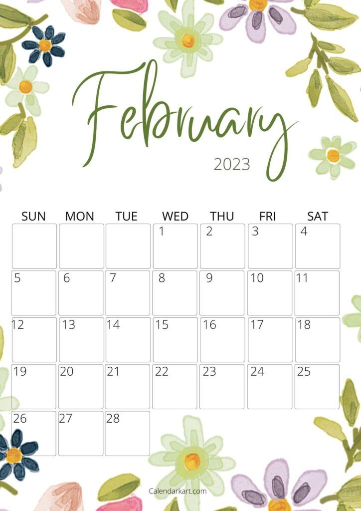 Free Cute Printable February 2023 Calendar CalendarKart In 2022