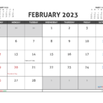 Free February 2023 Calendar Printable Cute PDF And Image