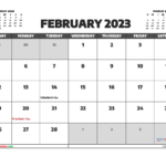 Free February 2023 Calendar Printable Cute PDF And Image