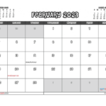 Free February Calendar 2023 With Holidays PDF And Image