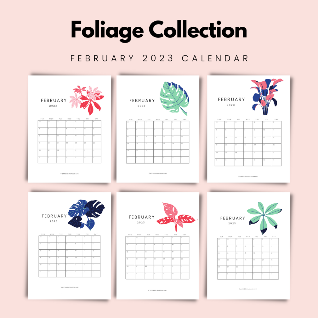 FREE February Calendar Printable 24 Cute Calendar Designs For February 
