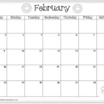 FREE February Calendar Printable Each Month I Share A Cute Free