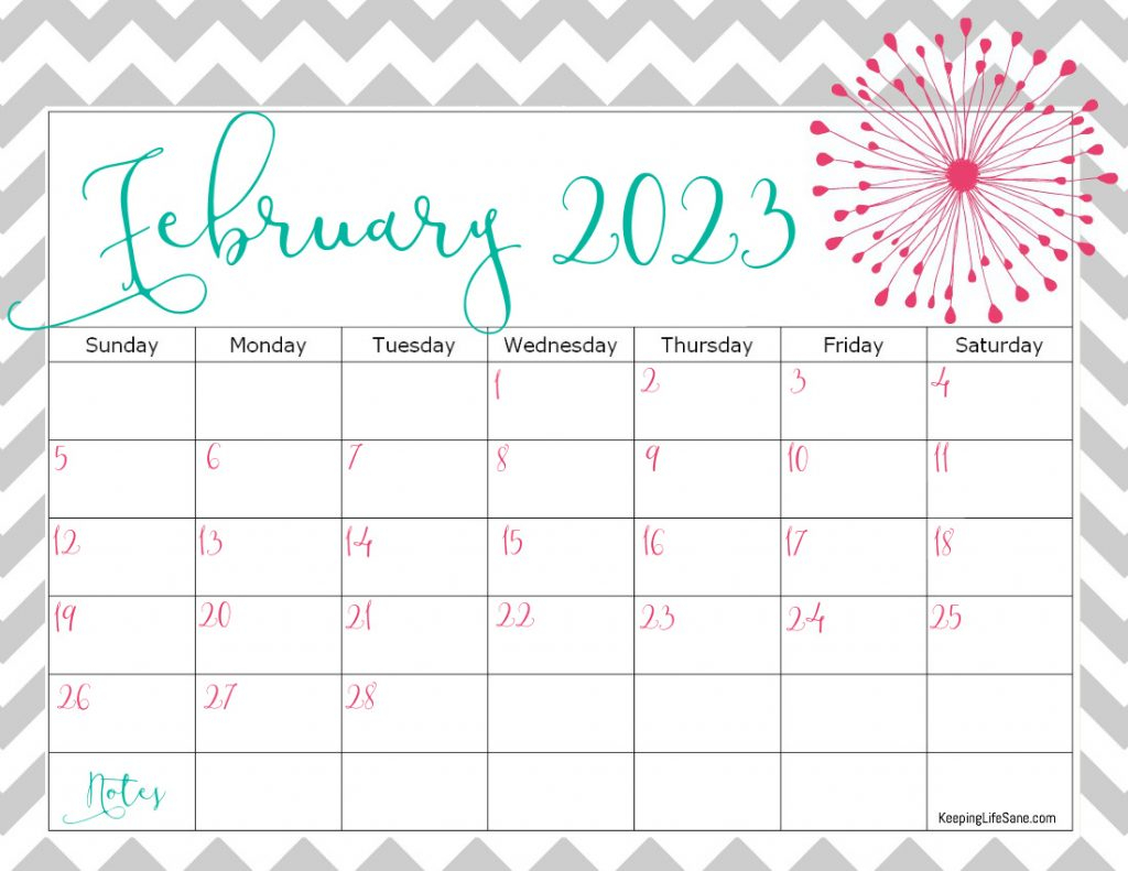 Free Printable Calendar 2023 Keeping Life Sane