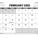 Free Printable February 2023 Calendar 12 Templates