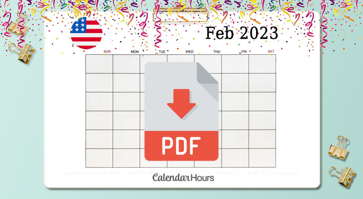 Free Printable February 2023 Calendar With Holidays
