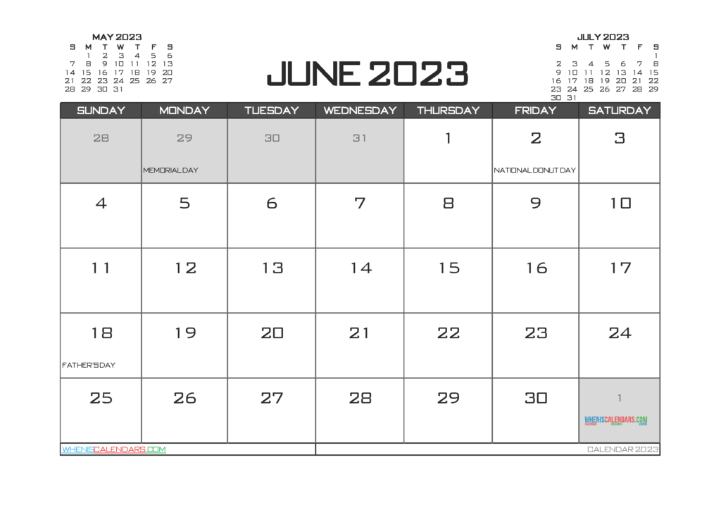 Free Printable June 2023 Calendar 12 Templates