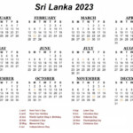 Free Printable Sri Lanka 2023 Calendar With Holidays PDF