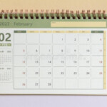Hello February Desktop Calendar For Planning For February 2023 Stock