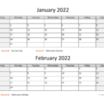 January And February 2022 Calendar Printable Calendar 2022