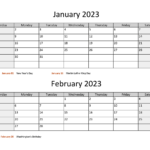January And February 2023 Calendar Calendar Dream