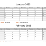 January And February 2023 Calendar WikiDates