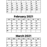 January February And March 2021 Calendar Calendar Options