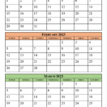 January February March 2023 Calendar Printable