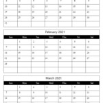 January February March Calendar 2021 Printable The Calendar