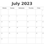 July 2023 Calendars Free