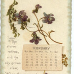 Longfellow 1896 February Vintage Calendar Flower Printable