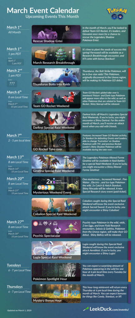 March Event Calendar Leek Duck Pok mon GO News And Resources 