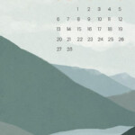 Mountain Abstract February Monthly Calendar IPhone Wallpaper Free
