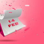 Premium Vector Valentine s Day Banner With Open 3d Calendar 14