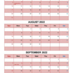Printable July August September 2022 Calendar With Holidays Four