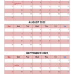 Printable July August September 2022 Calendar With Holidays Four